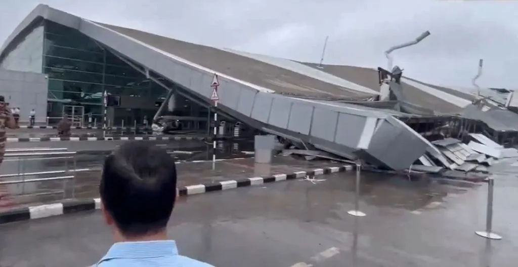 Tragedy at Delhi Airport: Roof Collapse Claims One Life, Crushes Cars